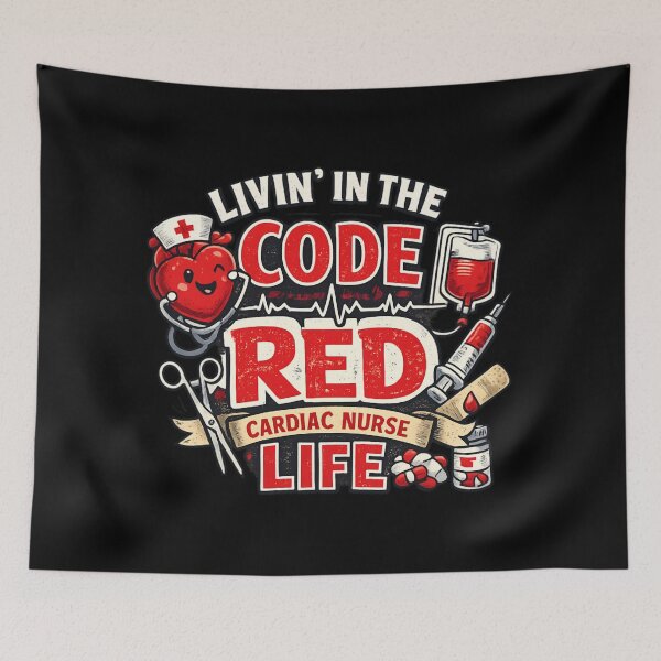 Item preview, Livin' in the Code Red Cardiac Nurse Life - Funny Cardiac Nursing designed and sold by SidTastic .