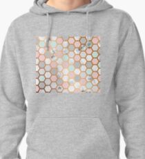 Luxurious Marbled Golden Honeycomb Pattern Pullover Hoodie