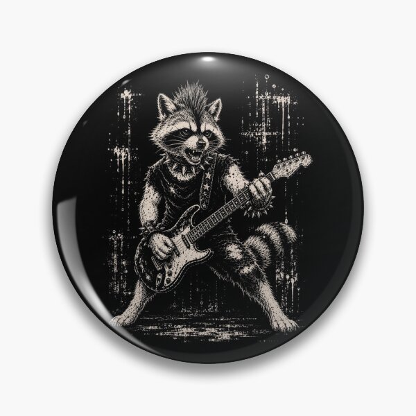 Item preview, Punk Rock raccoon Playing Electric Guitar Heavy Metal Guitarist raccoon designed and sold by Kladhadredo.