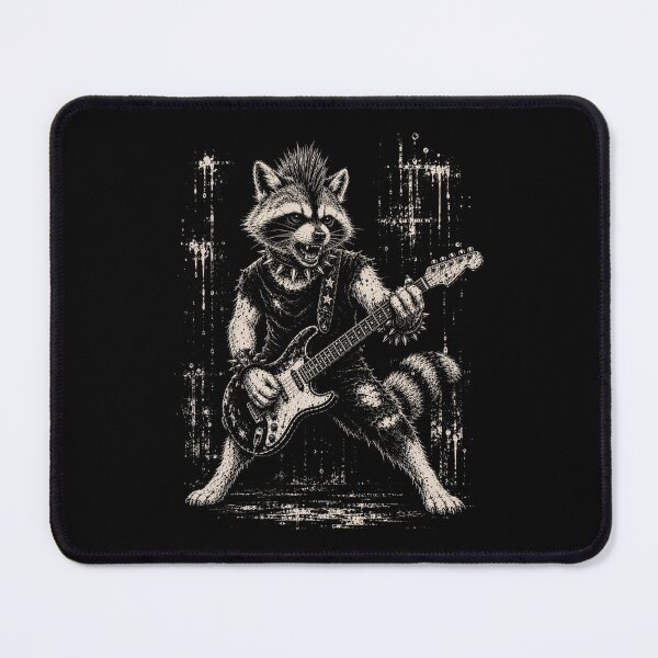 Item preview, Punk Rock raccoon Playing Electric Guitar Heavy Metal Guitarist raccoon designed and sold by Kladhadredo.