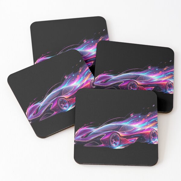 Item preview, Cosmic Neon Hypercar Splatter - Purple Vector Racing Art designed and sold by Nexus Space.