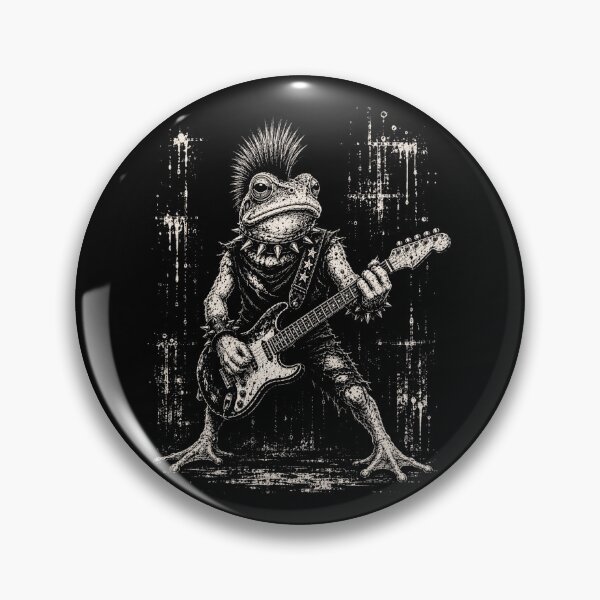 Item preview, Punk Rock frog Playing Electric Guitar Heavy Metal Guitarist frog designed and sold by Kladhadredo.