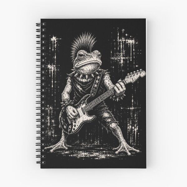 Item preview, Punk Rock frog Playing Electric Guitar Heavy Metal Guitarist frog designed and sold by Kladhadredo.