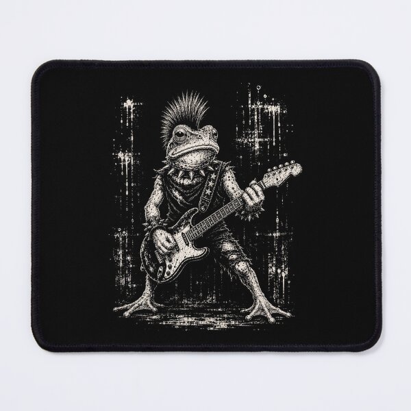 Item preview, Punk Rock frog Playing Electric Guitar Heavy Metal Guitarist frog designed and sold by Kladhadredo.