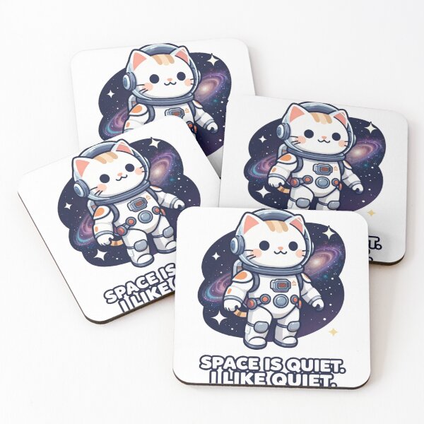 Item preview, Space Is Quiet I Like Quiet – Funny Astronaut Cat designed and sold by GoldenPaw Society.