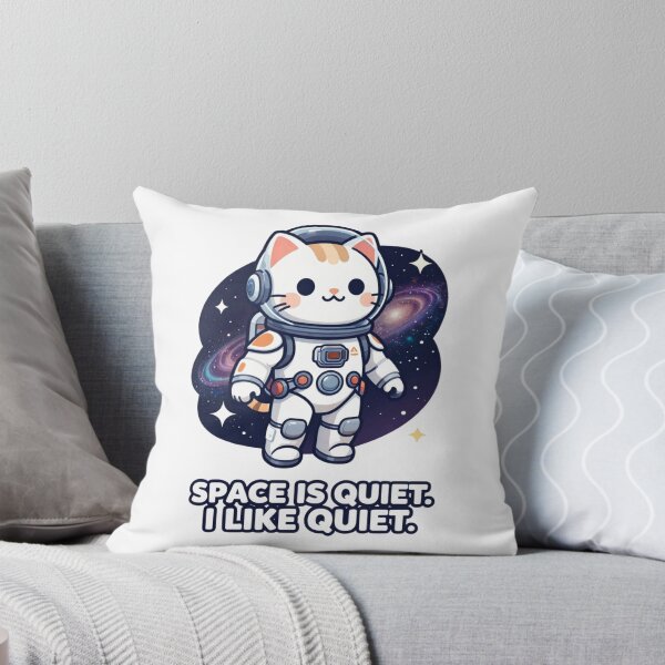 Item preview, Space Is Quiet I Like Quiet – Funny Astronaut Cat designed and sold by GoldenPaw Society.
