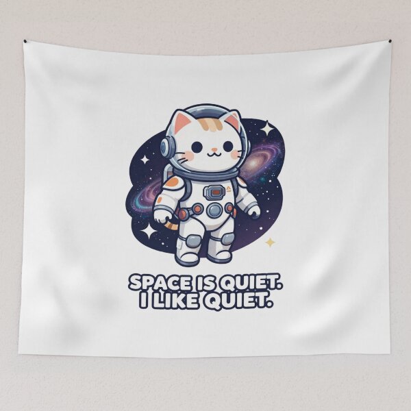 Item preview, Space Is Quiet I Like Quiet – Funny Astronaut Cat designed and sold by GoldenPaw Society.