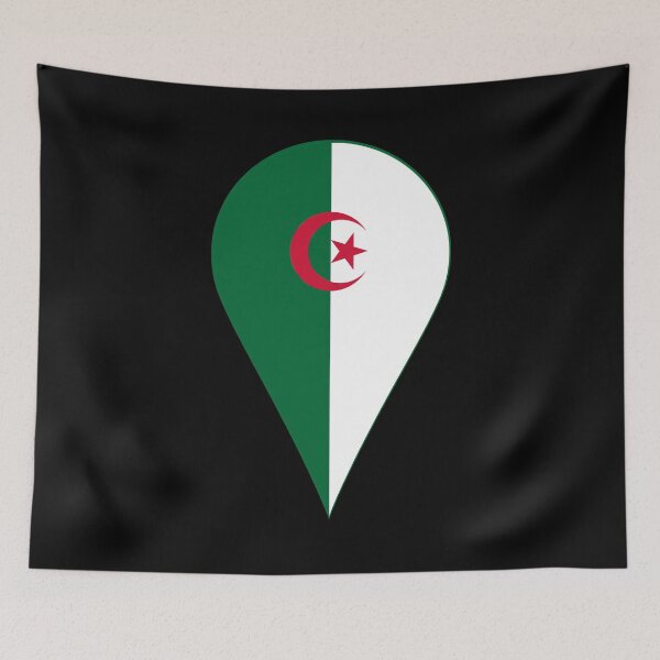 Item preview, Algeria Flag Location Pin Map Marker | Algerian Destination GPS Icon designed and sold by NTGUILTY.