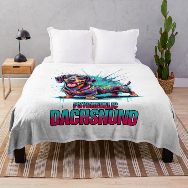Item preview, Psychedelic Dachshund Dog Colorful Art Print designed and sold by ColeLaniTrading.