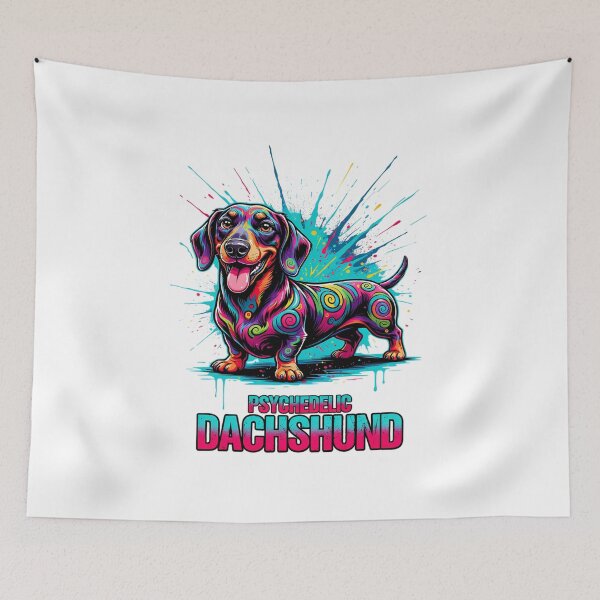 Item preview, Psychedelic Dachshund Dog Colorful Art Print designed and sold by ColeLaniTrading.