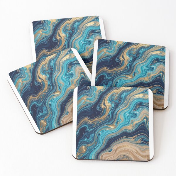 Item preview, Mid-Century Modern Abstract Geometric Shapes - Teal & Terracotta designed and sold by OddlySticky.