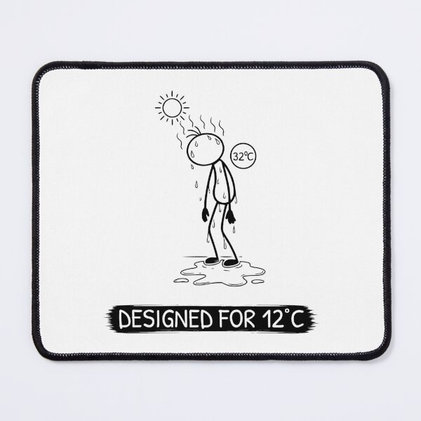 Item preview, Funny Hot Weather T-Shirt | Designed For 12°C | Summer Humour | Minimalist Stick Figure designed and sold by Pebl-Co.