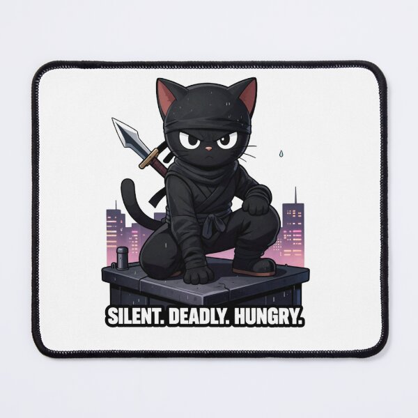 Item preview, Silent Deadly Hungry – Funny Ninja Cat designed and sold by GoldenPaw Society.