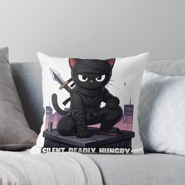 Item preview, Silent Deadly Hungry – Funny Ninja Cat designed and sold by GoldenPaw Society.