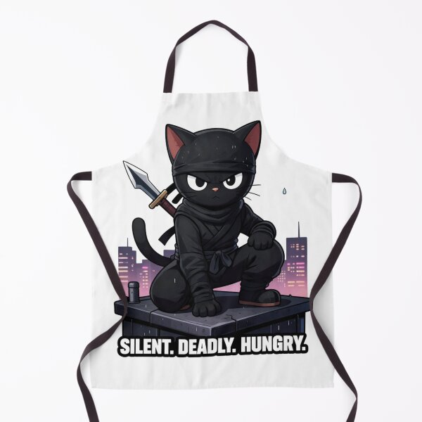 Item preview, Silent Deadly Hungry – Funny Ninja Cat designed and sold by GoldenPaw Society.