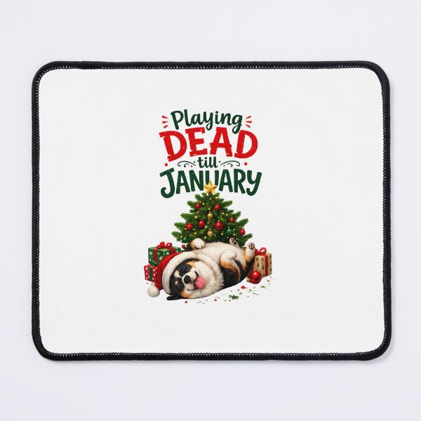 Item preview, Playing Dead Till January Funny Corgi Christmas designed and sold by DesignsCreative.