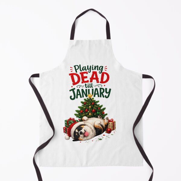 Item preview, Playing Dead Till January Funny Corgi Christmas designed and sold by DesignsCreative.