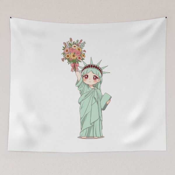 Item preview, Statue of Liberty with a bouquet of flowers  designed and sold by uunaa.