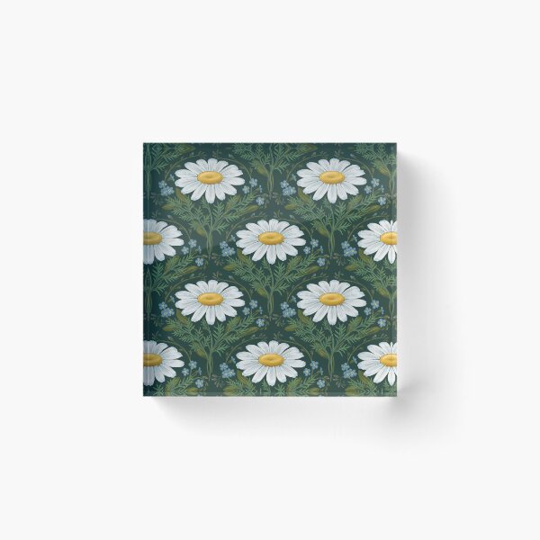 Item preview, White daisies seamless pattern designed and sold by and-creative2.
