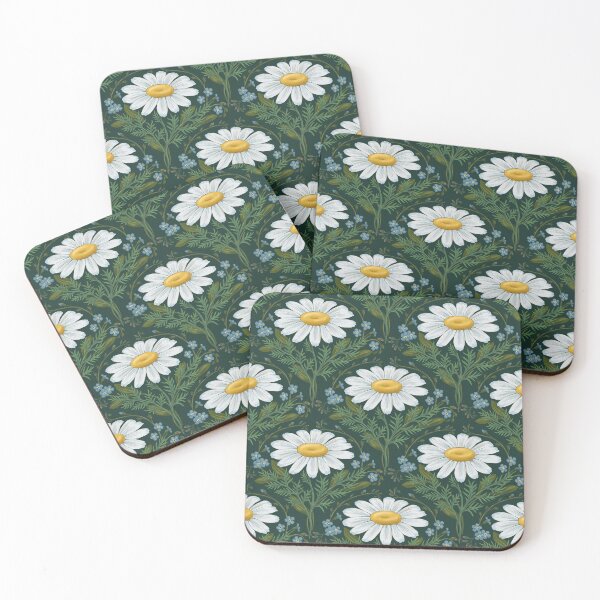 Item preview, White daisies seamless pattern designed and sold by and-creative2.