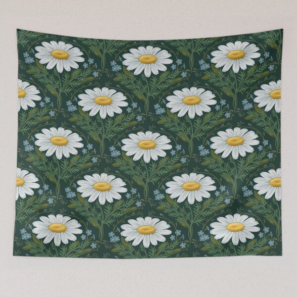 Item preview, White daisies seamless pattern designed and sold by and-creative2.