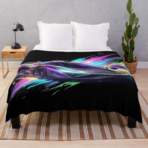 Item preview, Neon Fluid Hypercar Splatter - Rainbow Cyber Vector Art designed and sold by Nexus Space.