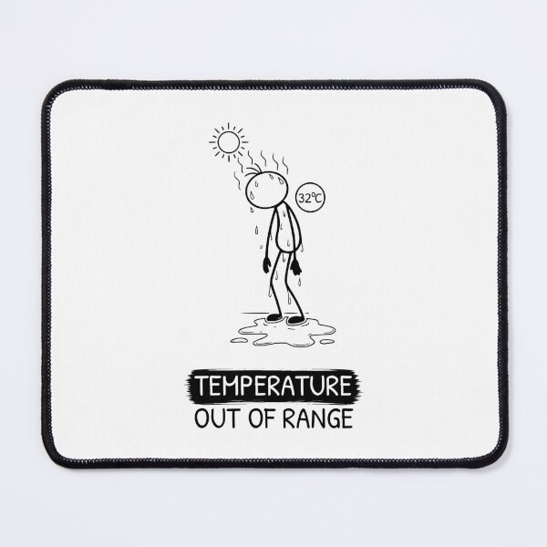 Item preview, Funny Hot Weather T-Shirt | Temperature Out Of Range | Summer Humour | Minimalist Stick Figure designed and sold by Pebl-Co.