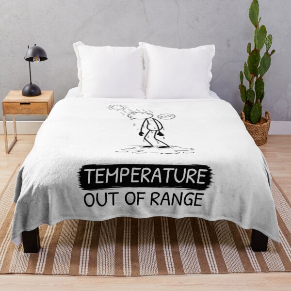 Item preview, Funny Hot Weather T-Shirt | Temperature Out Of Range | Summer Humour | Minimalist Stick Figure designed and sold by Pebl-Co.