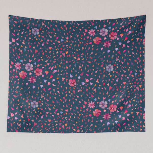 Item preview, Blue Floral Hearts designed and sold by Sukilopi.
