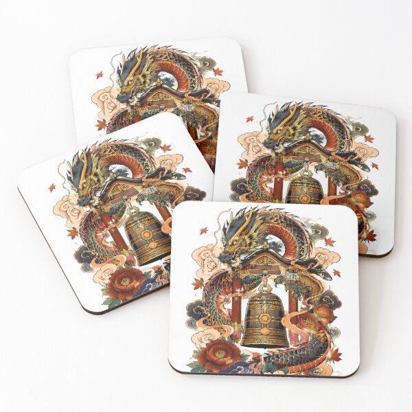 Item preview, Japanese Dragon and Temple Bell | Sacred Ryū Mythology Art designed and sold by kaxymax.