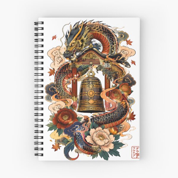 Item preview, Japanese Dragon and Temple Bell | Sacred Ryū Mythology Art designed and sold by kaxymax.