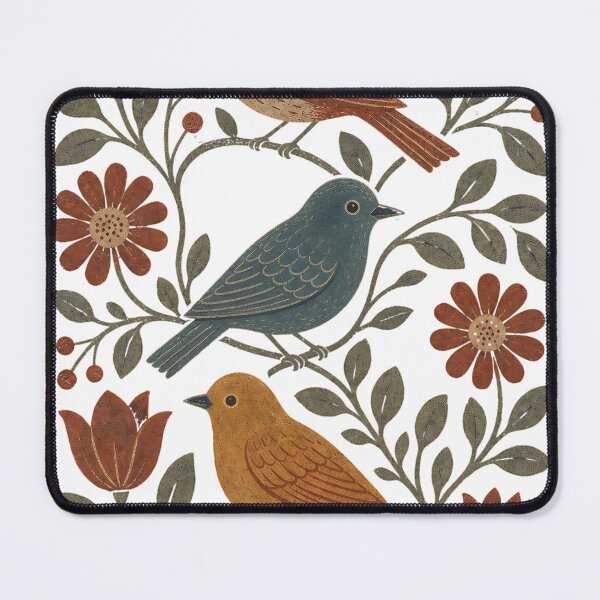 Item preview, Vintage Folk Art Birds and Flowers Botanical Design designed and sold by LinaDesign Store.