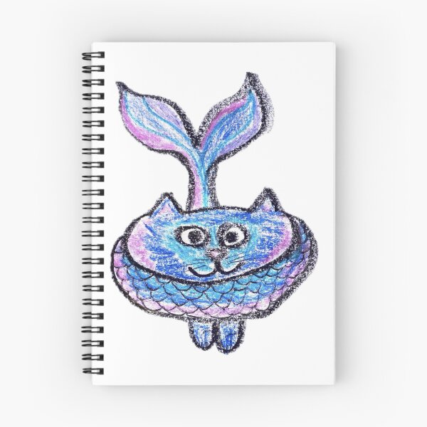 Item preview, Cute Purrmaid Magical Cat Mermaid Crayon Art designed and sold by MagicYana.