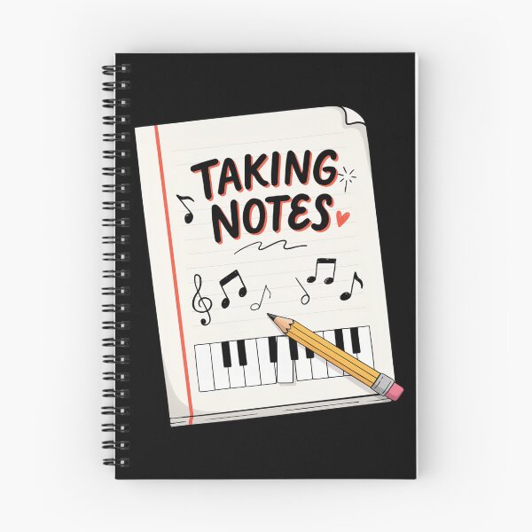 Item preview, Taking Notes – Cute Music Pun Notebook Piano Pencil Design designed and sold by Midnight Veil Designs.