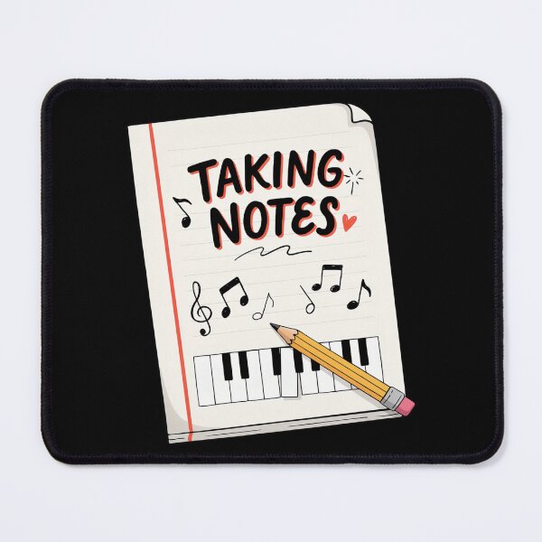 Item preview, Taking Notes – Cute Music Pun Notebook Piano Pencil Design designed and sold by Midnight Veil Designs.