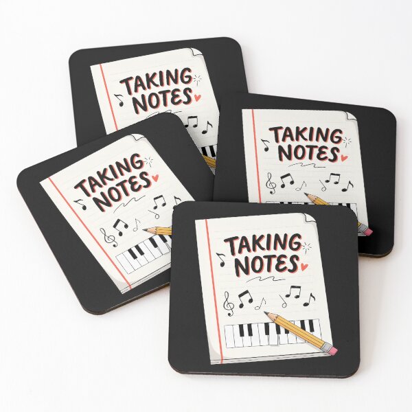 Item preview, Taking Notes – Cute Music Pun Notebook Piano Pencil Design designed and sold by Midnight Veil Designs.