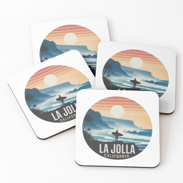 Item preview, La Jolla California: Retro Surfer Coastline designed and sold by CircinusStore.