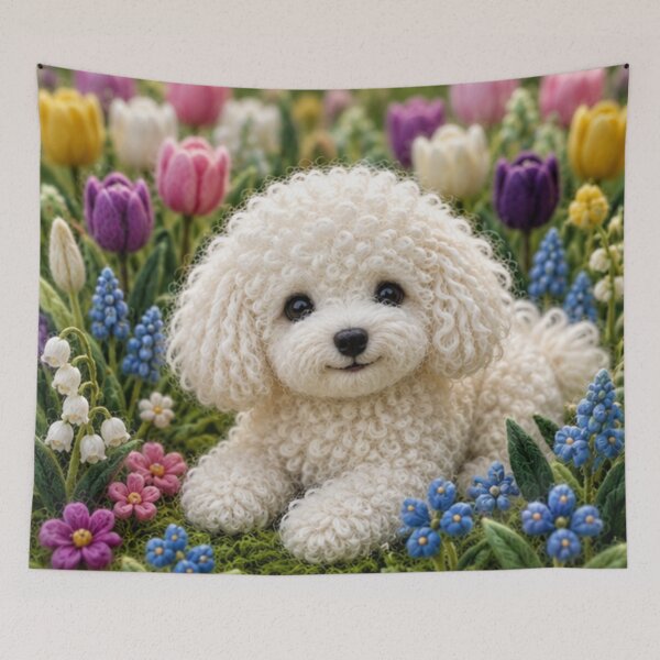 Item preview,  Little dog in a field of flowers designed and sold by Galart58.