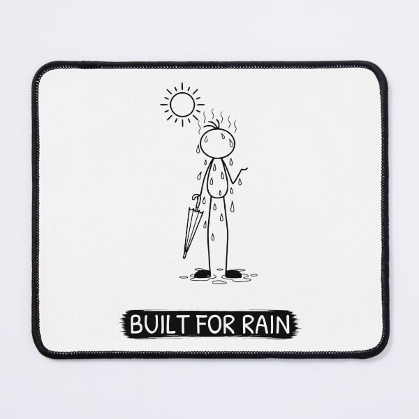Item preview, Funny Hot Weather T-Shirt | Built For Rain | Summer Humour | Minimalist Stick Figure designed and sold by Pebl-Co.
