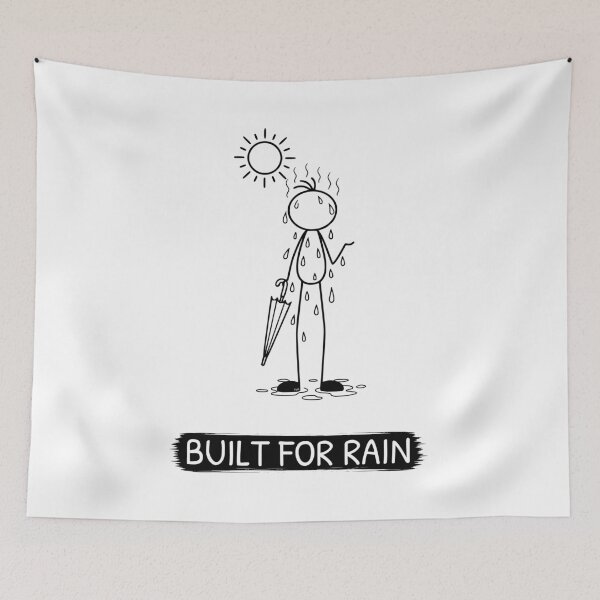 Item preview, Funny Hot Weather T-Shirt | Built For Rain | Summer Humour | Minimalist Stick Figure designed and sold by Pebl-Co.