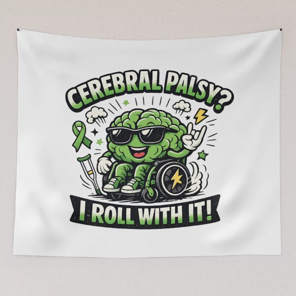 Item preview, Cerebral Palsy? I Roll With It - Funny Disability Awareness designed and sold by SidTastic .