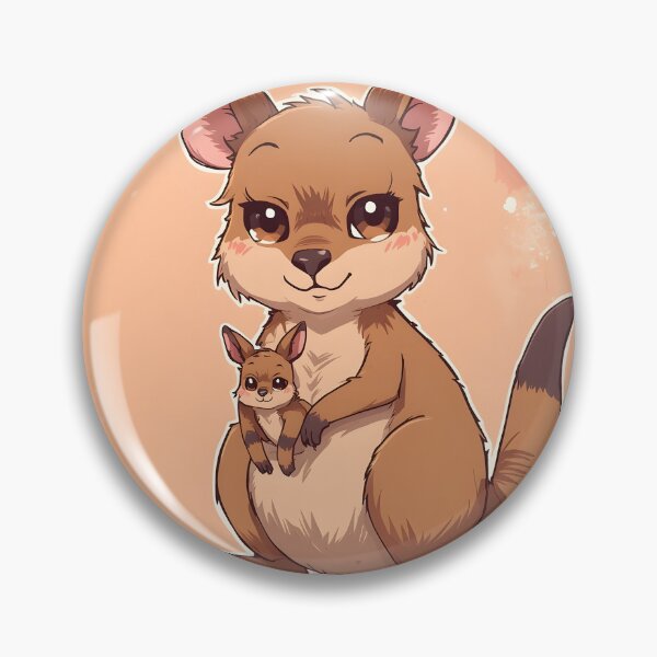 Item preview, Cute Kawaii Kangaroo & Joey Sticker | Adorable Cartoon Kangaroo Mom Safari Animal Illustration designed and sold by dreamz-world.