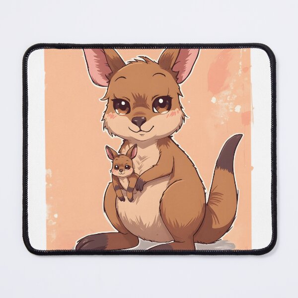 Item preview, Cute Kawaii Kangaroo & Joey Sticker | Adorable Cartoon Kangaroo Mom Safari Animal Illustration designed and sold by dreamz-world.