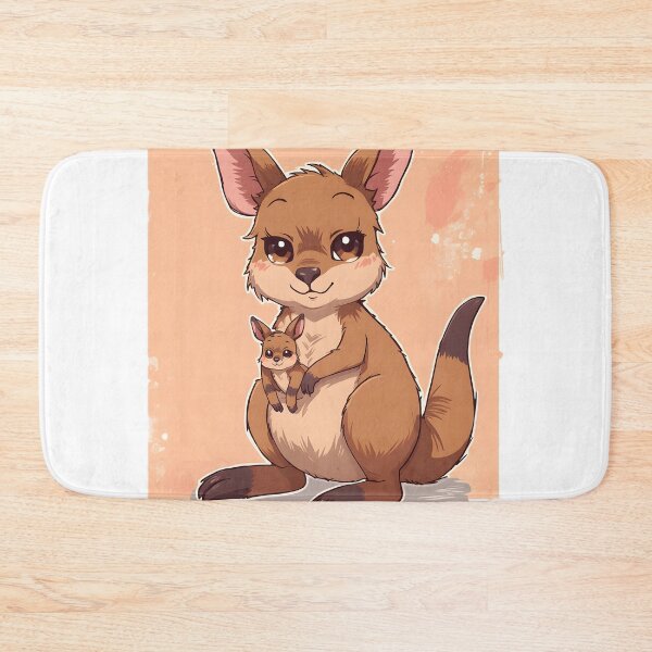 Item preview, Cute Kawaii Kangaroo & Joey Sticker | Adorable Cartoon Kangaroo Mom Safari Animal Illustration designed and sold by dreamz-world.