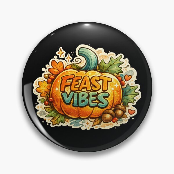 Item preview, Feast Vibes Thanksgiving Pumpkin Autumn Aesthetic Art designed and sold by DrawHandArt.
