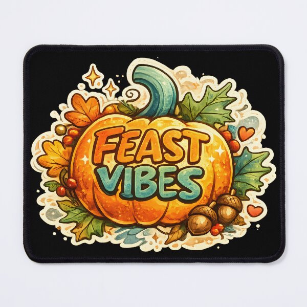 Item preview, Feast Vibes Thanksgiving Pumpkin Autumn Aesthetic Art designed and sold by DrawHandArt.