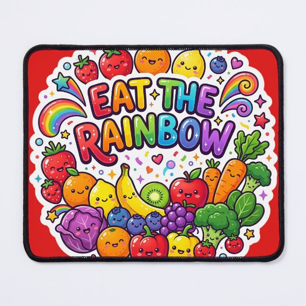Item preview, Eat the Rainbow Cute Kawaii Fruits & Vegetables Sticker | Colorful Healthy Food Design | Vegan Rainbow Aesthetic designed and sold by Bhaskar Digital Art.