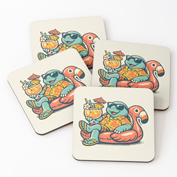 Item preview, Chill Turtle on Flamingo Float Sticker  Funny Summer Vacation Turtle Design designed and sold by  Artistry in Motion by MADsrecreation.