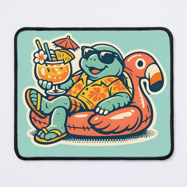 Item preview, Chill Turtle on Flamingo Float Sticker Funny Summer Vacation Turtle Design designed and sold by Artistry in Motion by MADsrecreation.