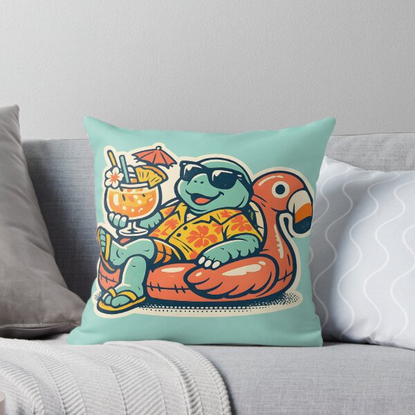 Item preview, Chill Turtle on Flamingo Float Sticker  Funny Summer Vacation Turtle Design designed and sold by  Artistry in Motion by MADsrecreation.